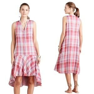 Maeve by Anthropologie Plaid Pippa Swing Sleeveless Dress Size Small